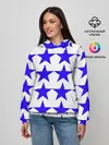 Женское худи / Синие звёзды на белом фоне