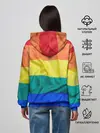 Женское худи / Радуга - мятая ткань полотно