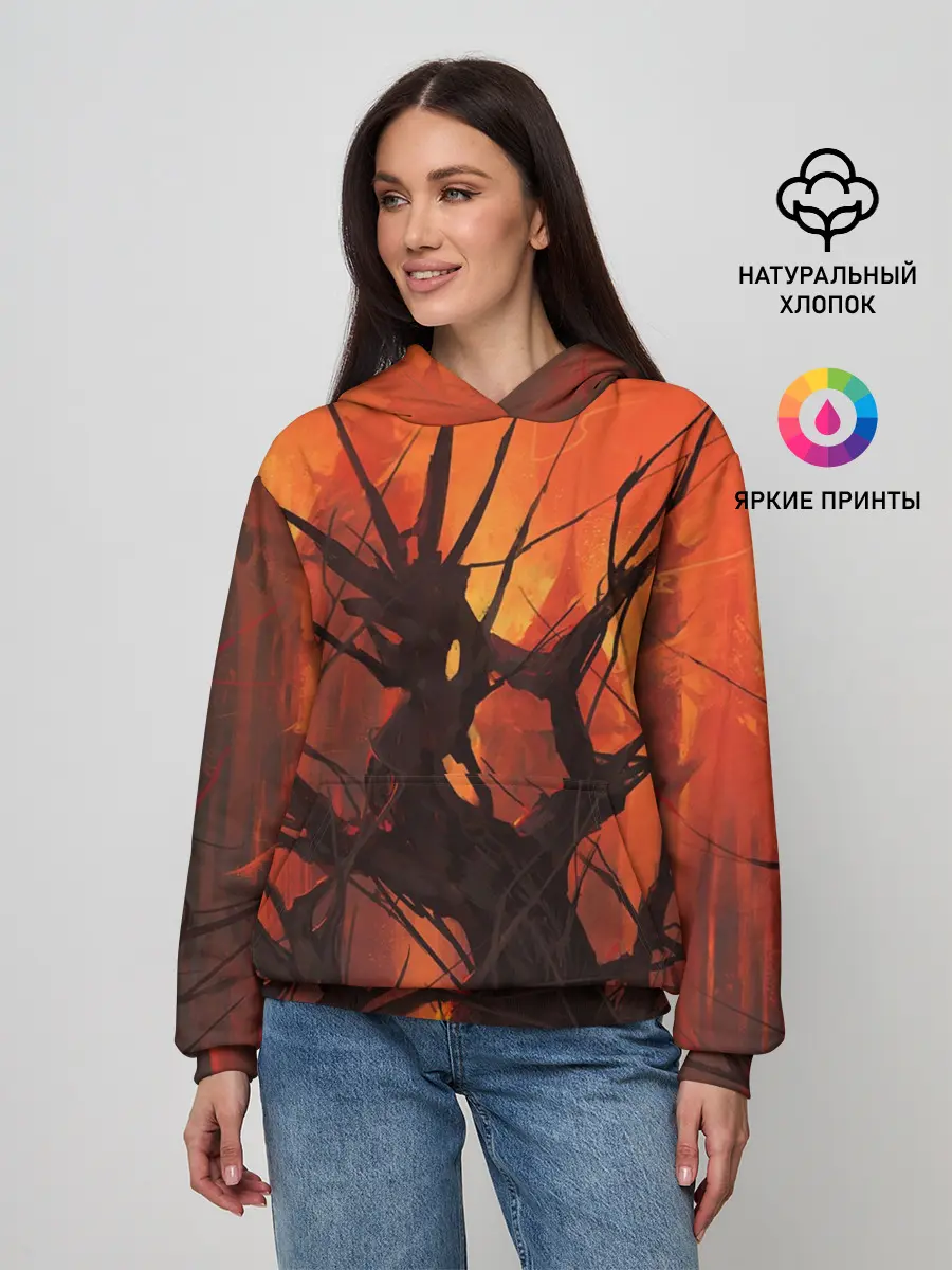 Женское худи / ДРЕВО ХАОС 3D