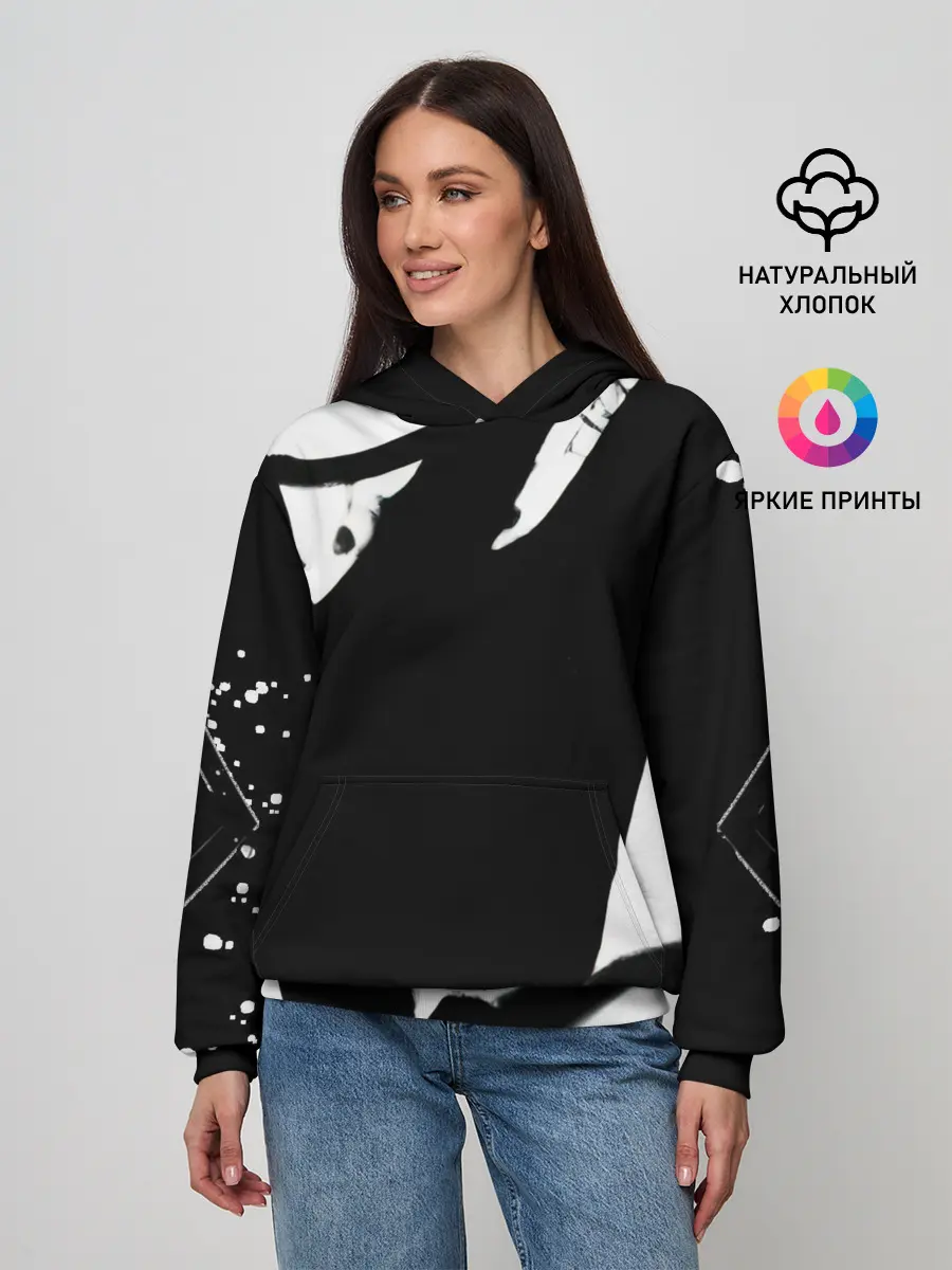 Женское худи / Надпись на спине, каллиграфия