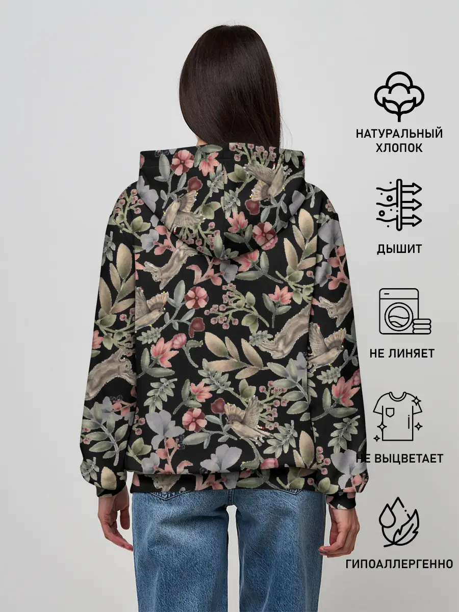 Женское худи / Кролик и Синичка