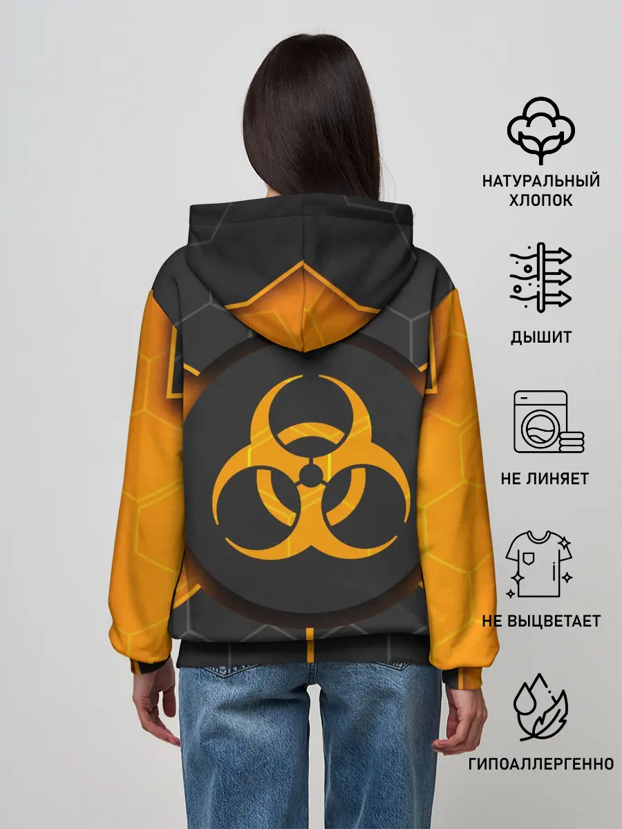Женское худи / ХИМИЧЕСКАЯ ОПАСНОСТЬ 3D