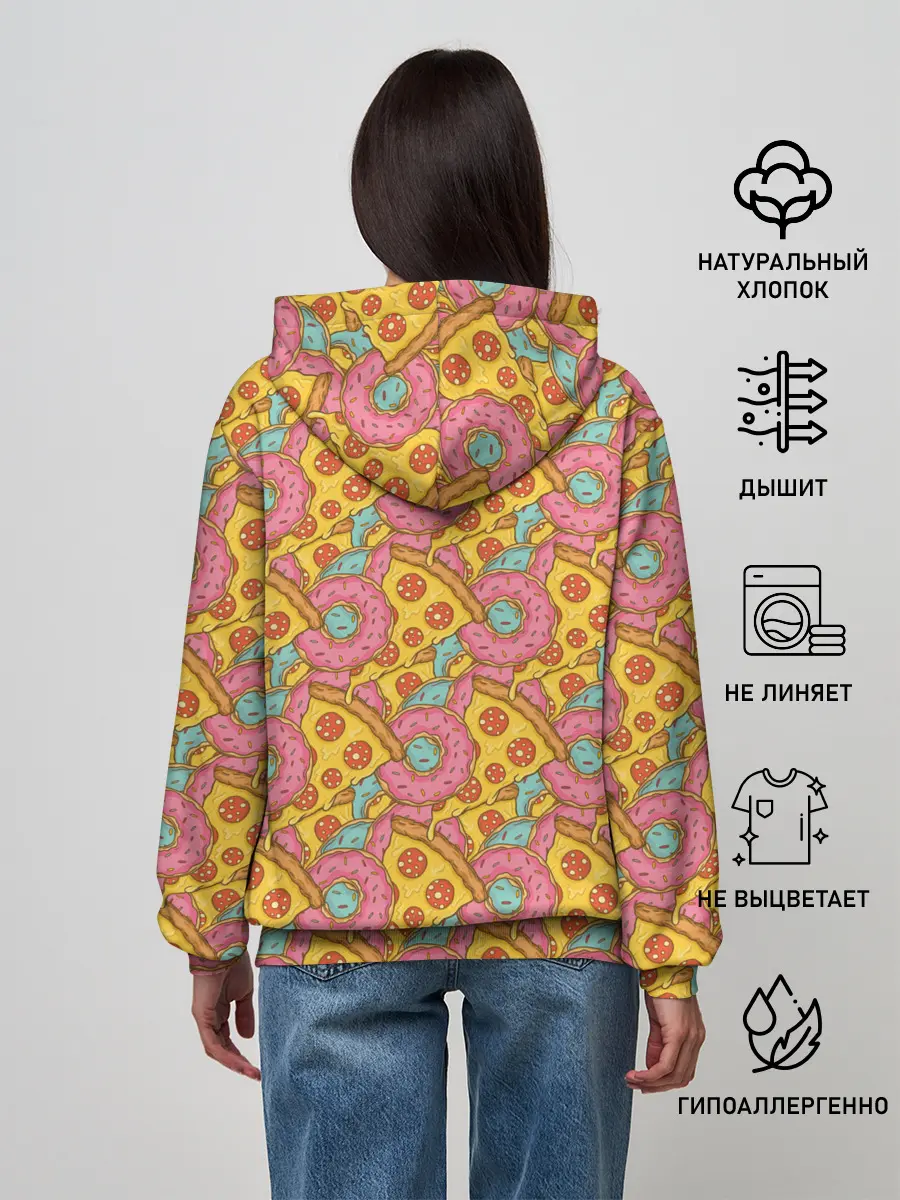 Женское худи / Пицца и пончики