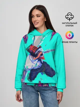 Женское худи / ЧЕЛОВЕК БЕНЗОПИЛА ДЕНДЖИ