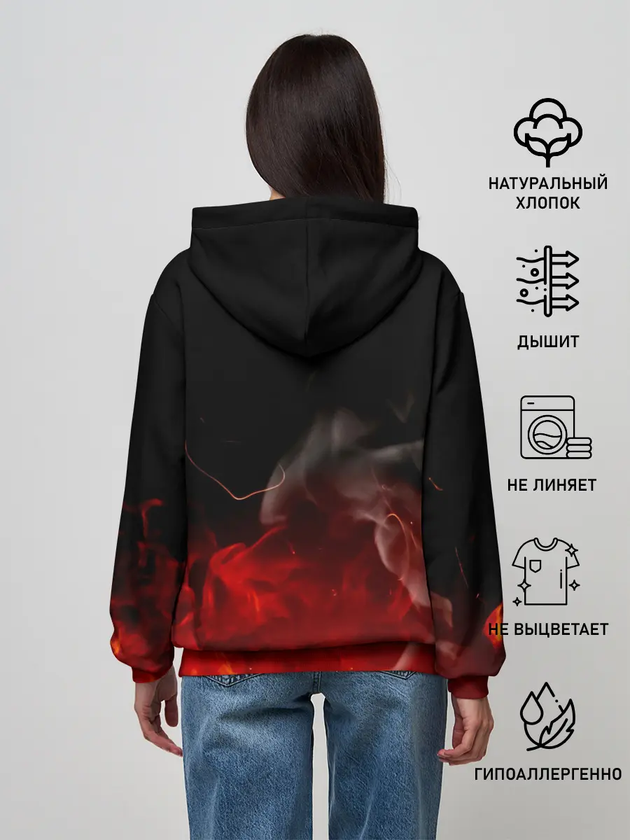 Женское худи / Зоро и Луффи в огне One Piece