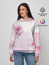 Женское худи / Цветы роспись акварелью