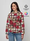 Женское худи / Розы в клеточку