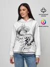 Женское худи / Китайский дракон на белом фоне
