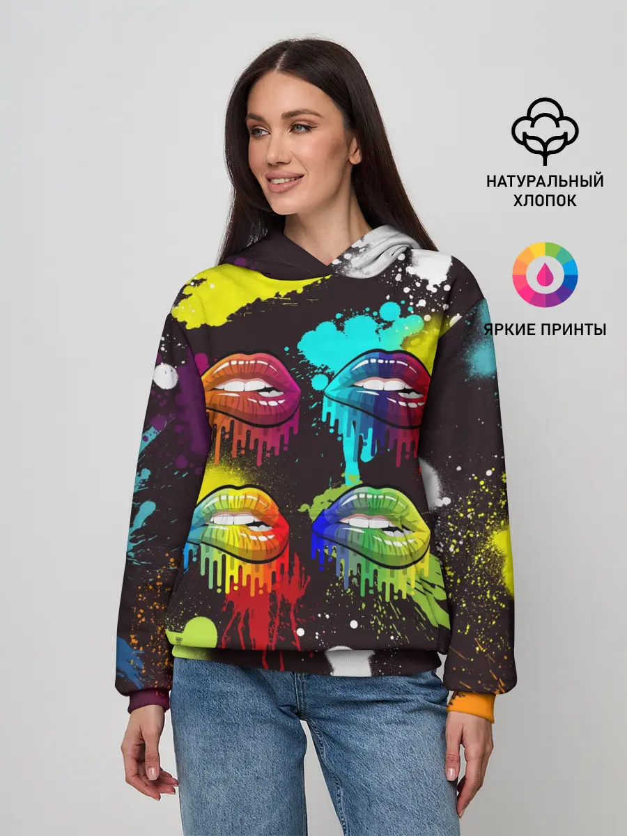 Женское худи / Красочные кубы