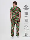 Мужская пижама с брюками / Абстрактный узор спелая вишня