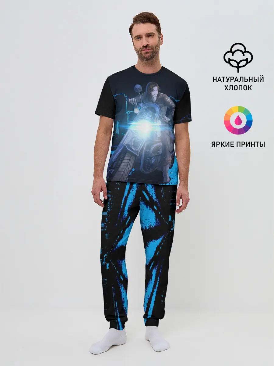 Мужская пижама с брюками / Баджи На Байке