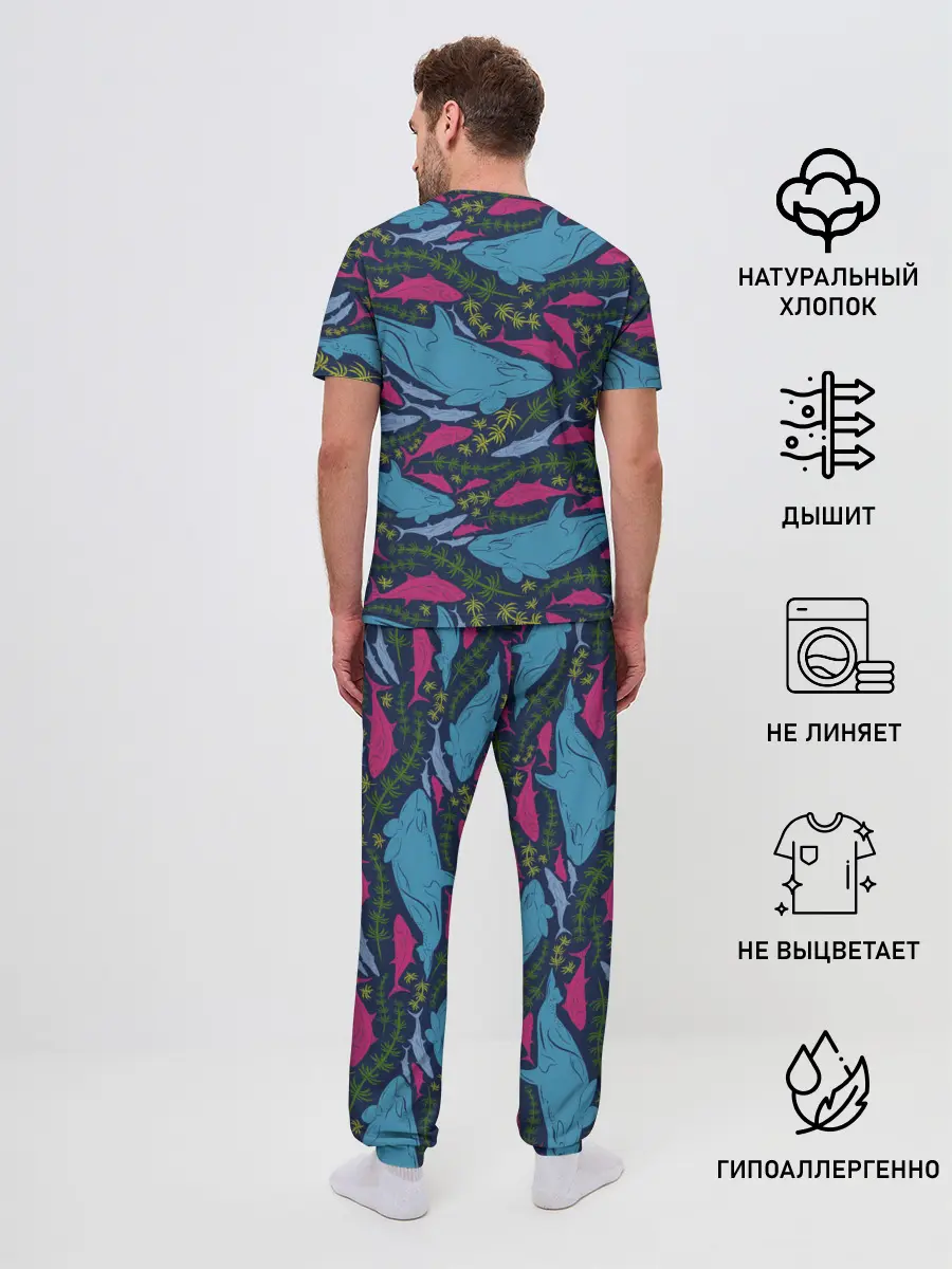 Мужская пижама с брюками / Касатки