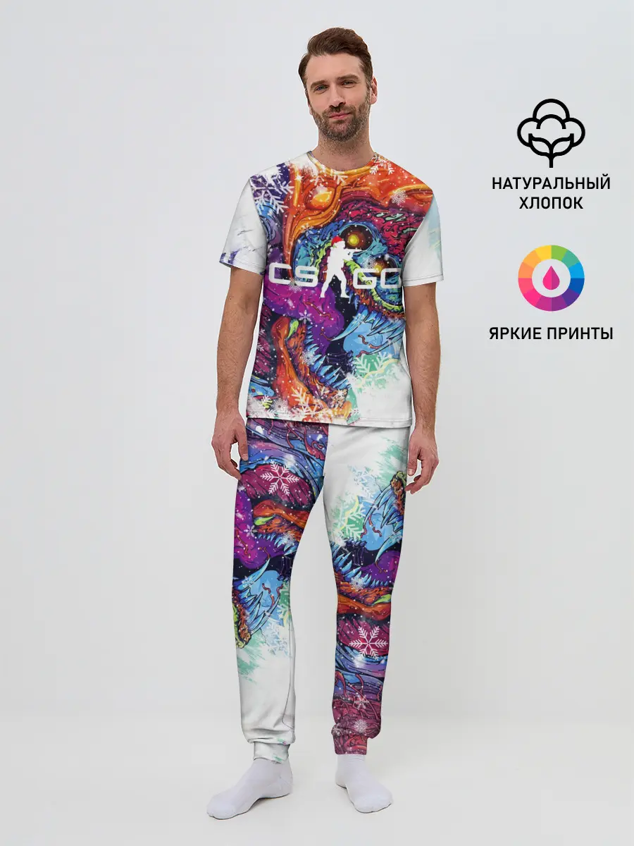 Мужская пижама с брюками / Новогодний CS GO