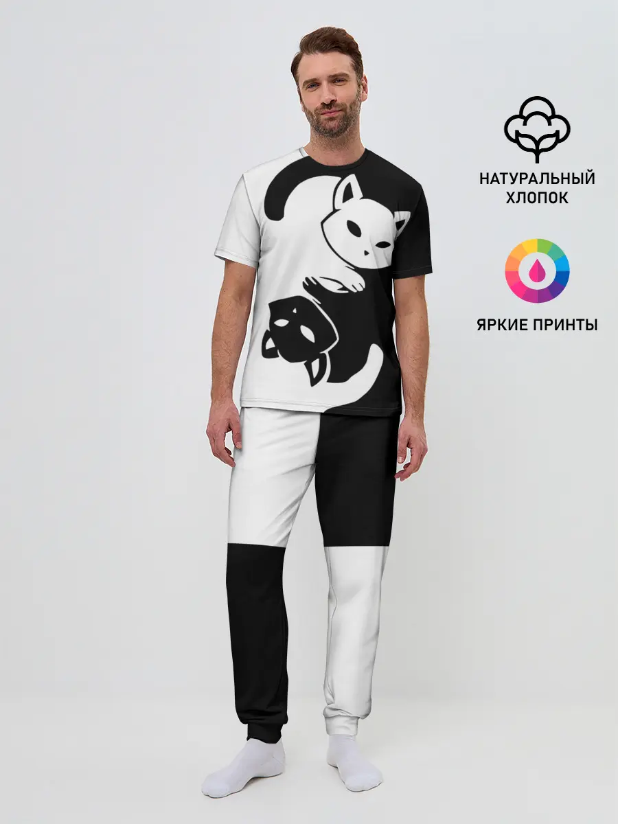 Мужская пижама с брюками / ДВА КОТА КУВЫРКАЮТСЯ.