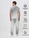 Мужская пижама с брюками / Рифлёный металл