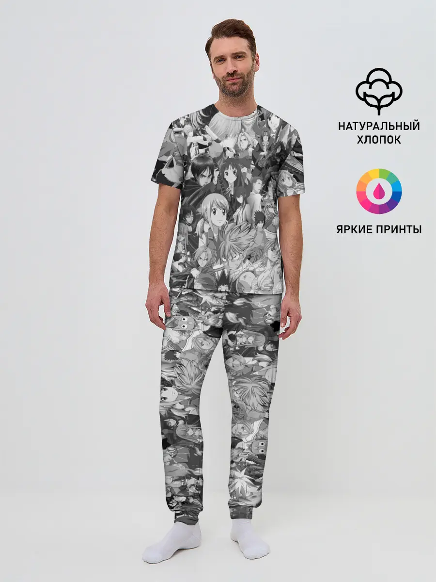 Мужская пижама с брюками / МНОГО ЧЕРНО-БЕЛЫХ АНИМЕ ДЕВОЧЕК
