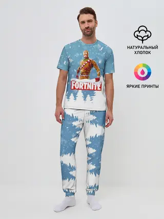 Мужская пижама с брюками / Новогодний Fortnite