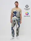 Мужская пижама с брюками / Kanagawa Wave Glitch Art