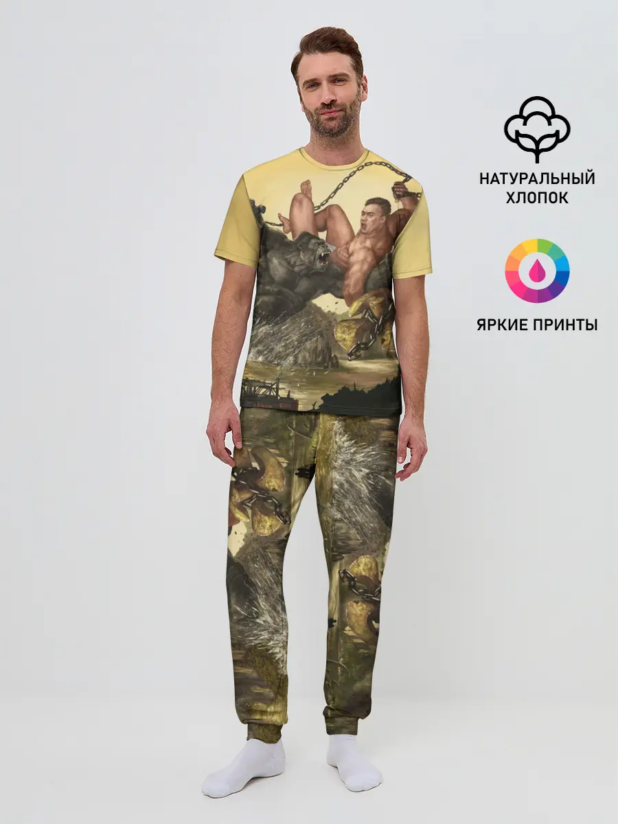 Мужская пижама с брюками / Aniki Fight Art