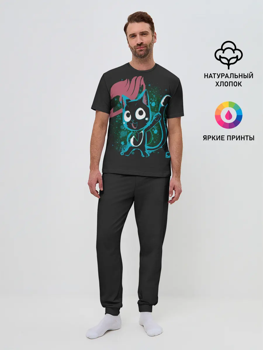 Мужская пижама с брюками / Эмблема Хвоста Феи и Хэппи