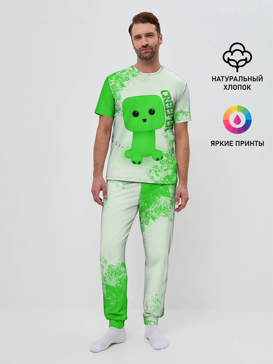 Мужская пижама с брюками / MINECRAFT CREEPER