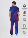 Мужская пижама с брюками / фиолетово 3d волны 2020