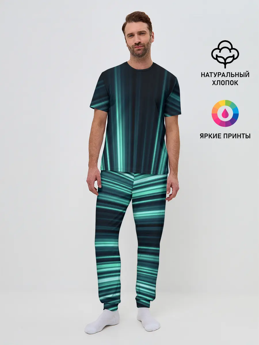 Мужская пижама с брюками / текстура