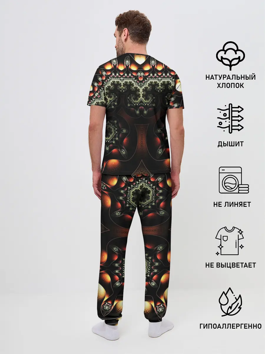 Мужская пижама с брюками / ФРАКТАЛЬНЫЙ ОПТИЧЕСКИЙ УЗОР