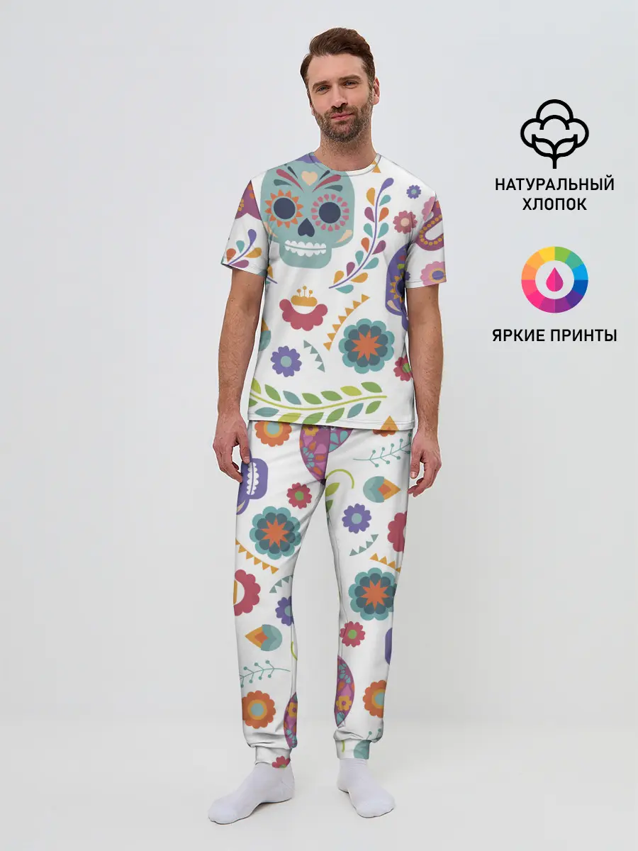 Мужская пижама с брюками / Мексиканские мотивы