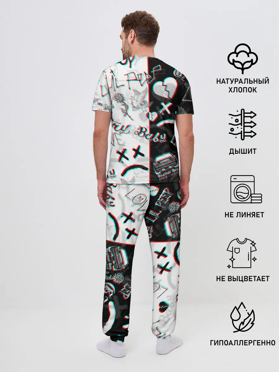 Мужская пижама с брюками / LIL PEEP GLITCH | ЛИЛ ПИП ГЛИТЧ