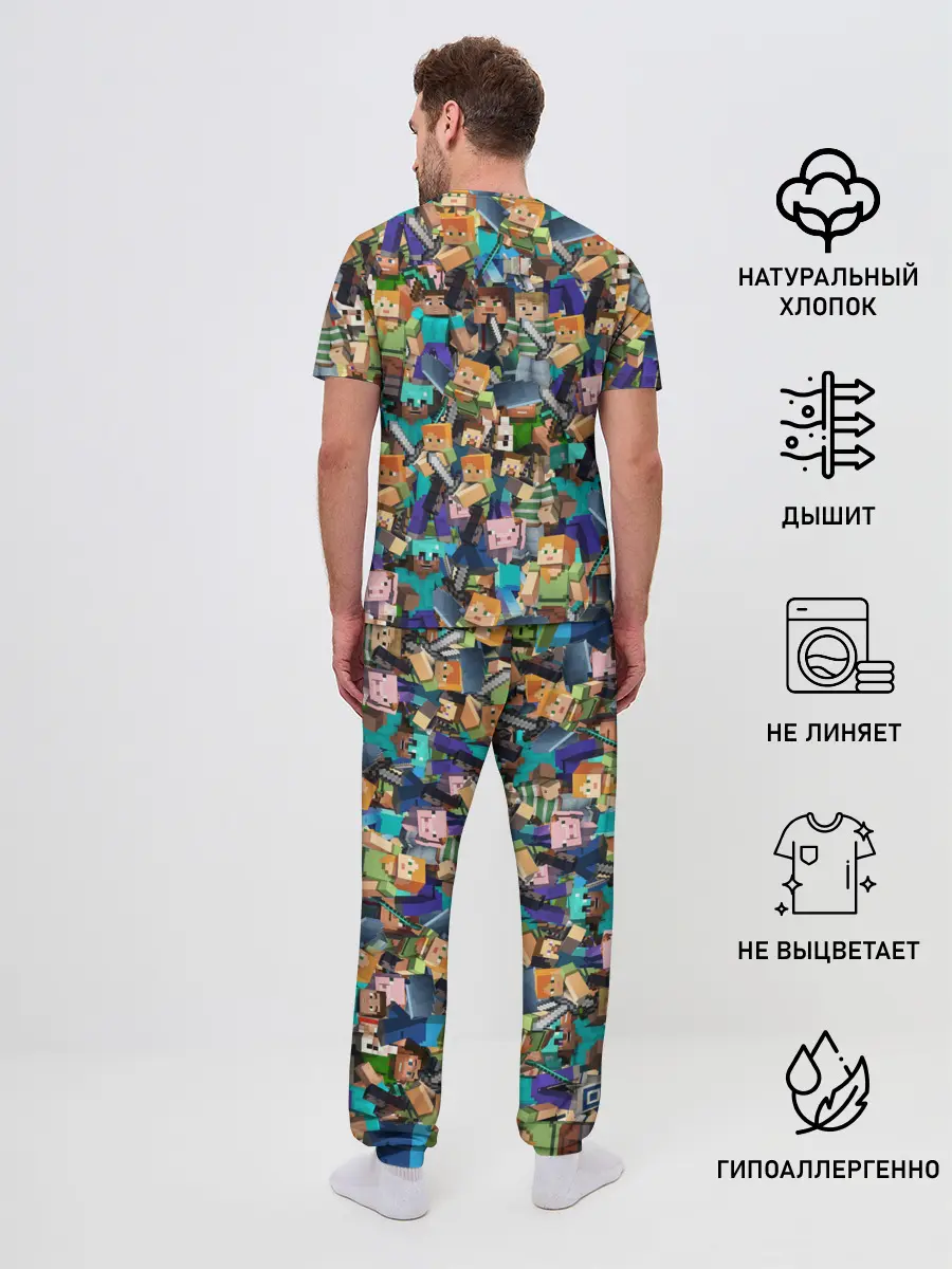 Мужская пижама с брюками / MINECRAFT ПЕРСОНАЖИ