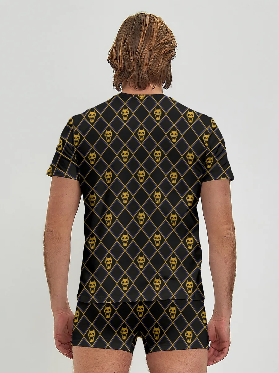 Мужские трусы с футболкой / KILLER QUEEN желтый паттерн