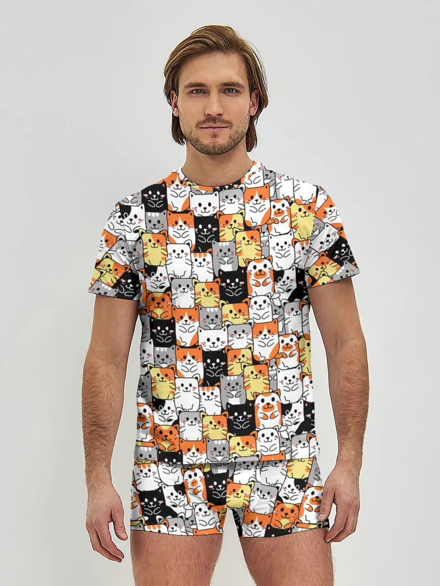 Мужские трусы с футболкой / Котики