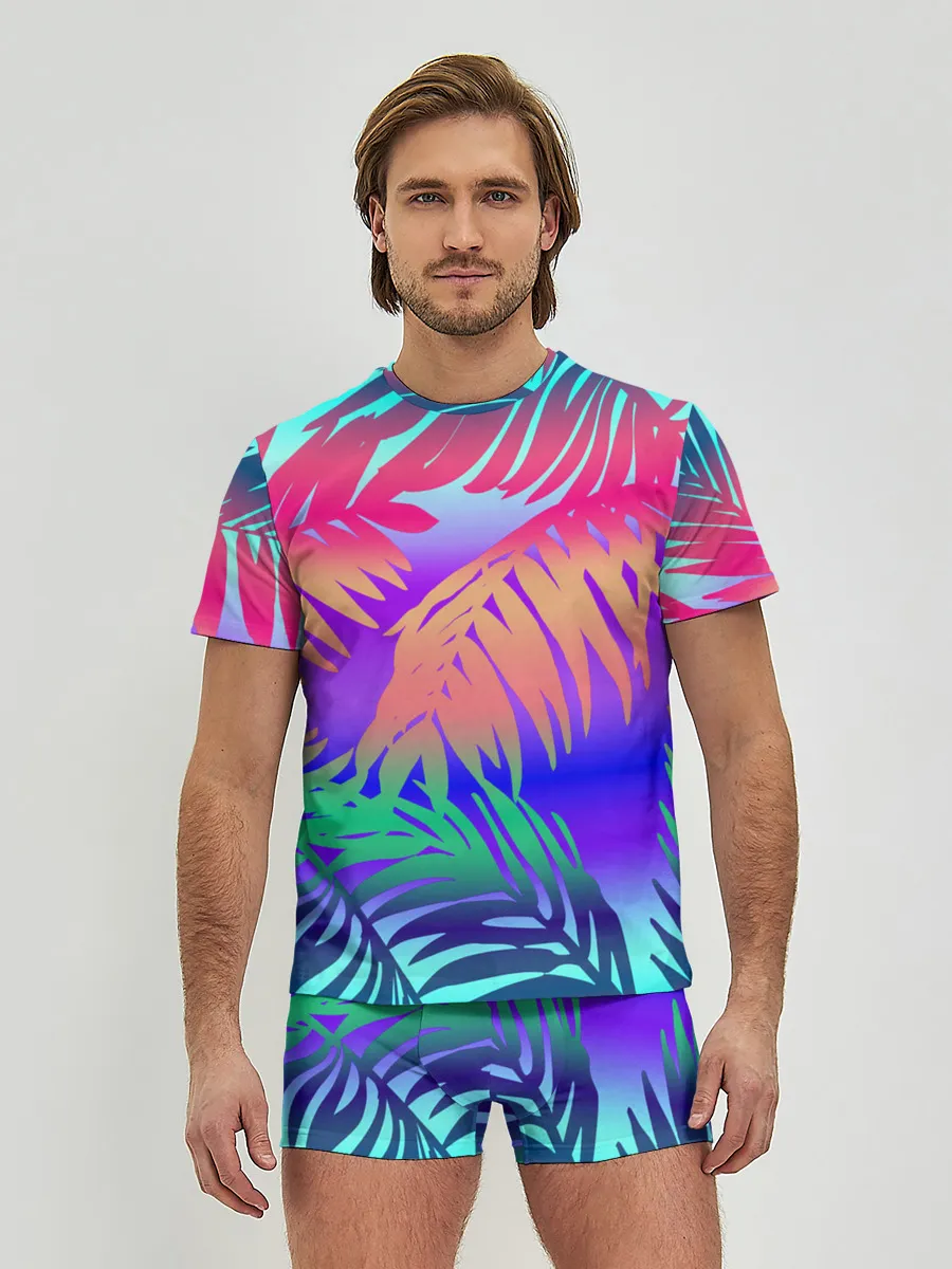 Мужские трусы с футболкой / НЕОНОВЫЕ ПАЛЬМЫ