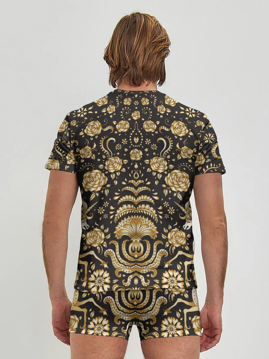 Мужские трусы с футболкой / Gold & Black