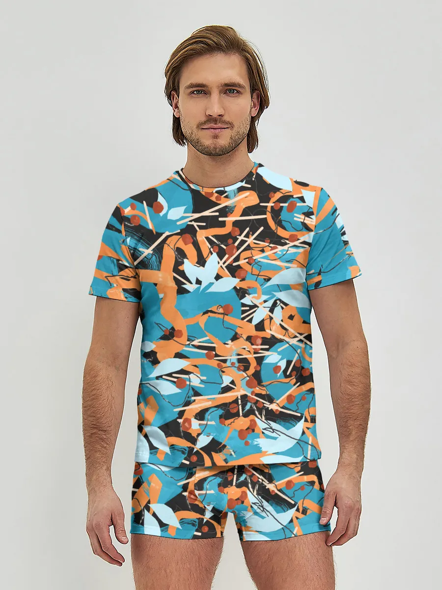 Мужские трусы с футболкой / Яркие линии