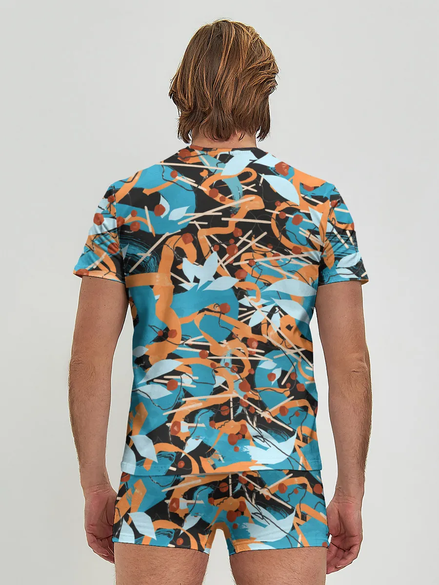 Мужские трусы с футболкой / Яркие линии