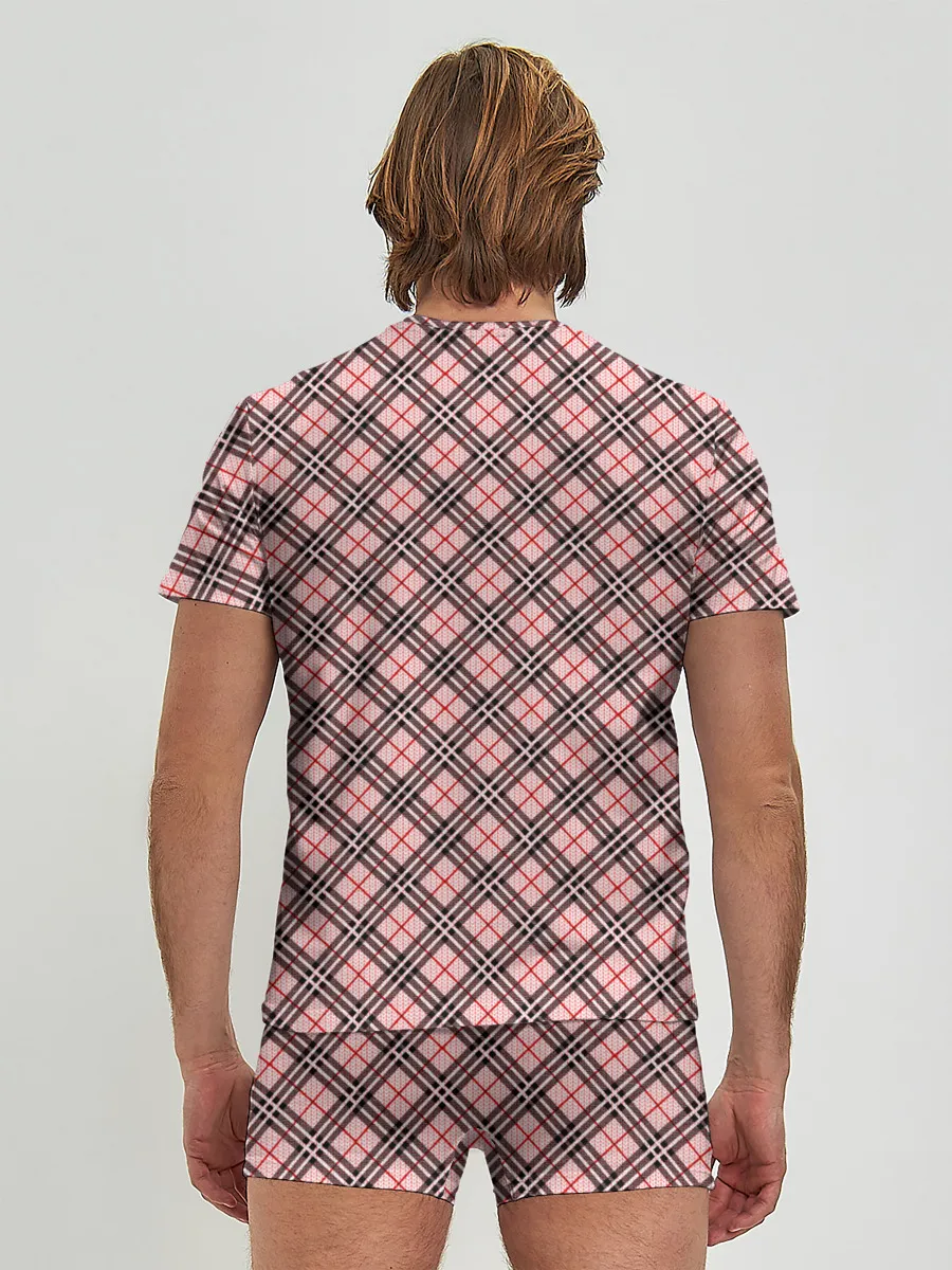 Мужские трусы с футболкой / Костюм в клетку