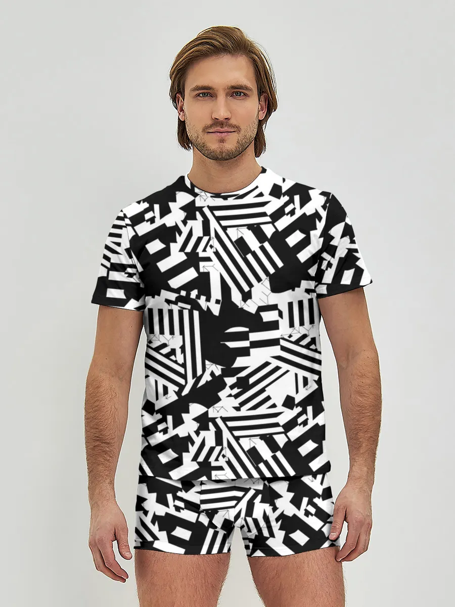 Мужские трусы с футболкой / Хаотичные линии