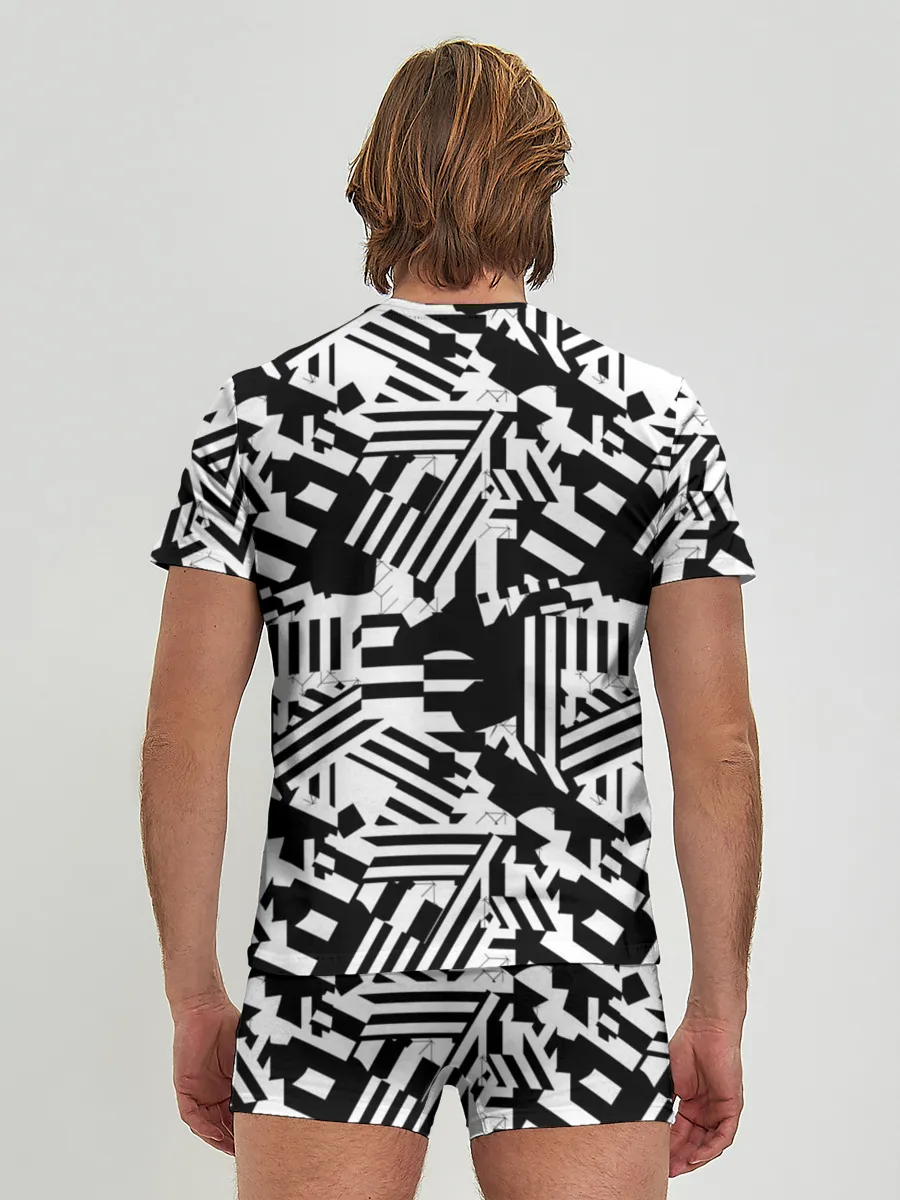 Мужские трусы с футболкой / Хаотичные линии