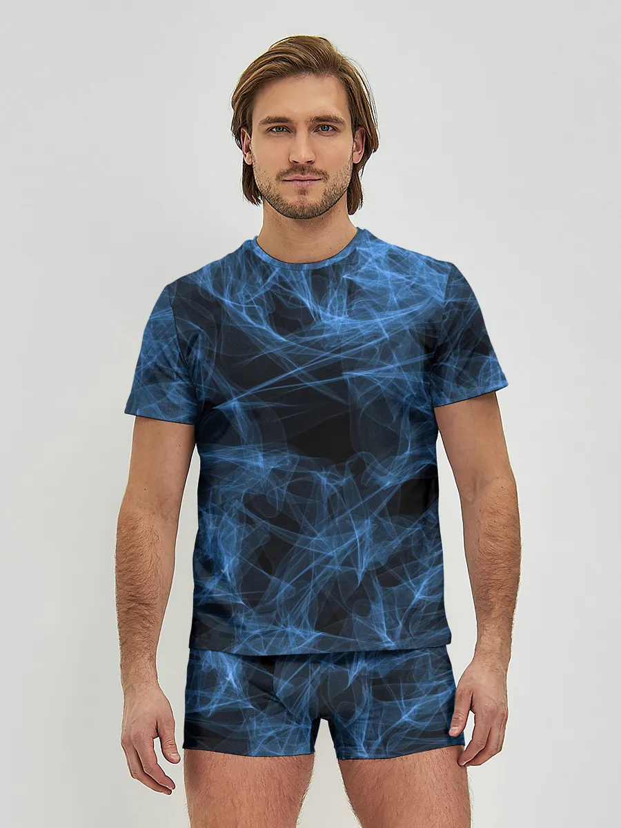 Мужские трусы с футболкой / Синяя паутина