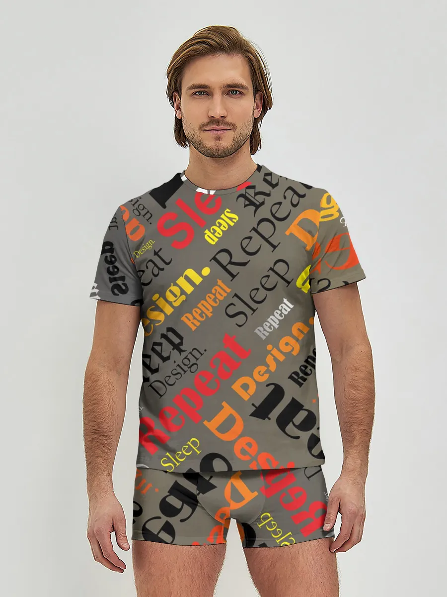 Мужские трусы с футболкой / Буквы-надписи