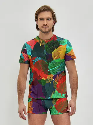 Мужские трусы с футболкой / Abstract Autumn Leaves