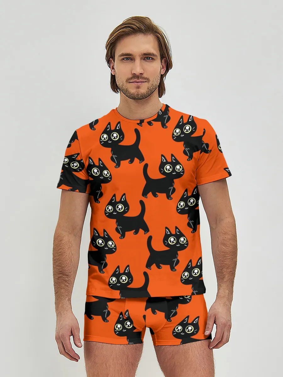 Мужские трусы с футболкой / HALLOWEEN CATS