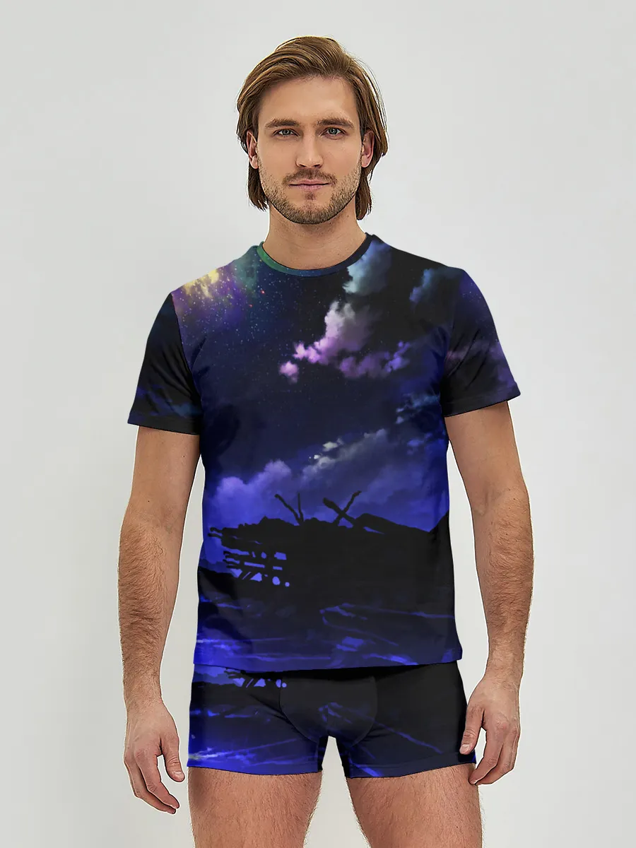 Мужские трусы с футболкой / Ночной закат