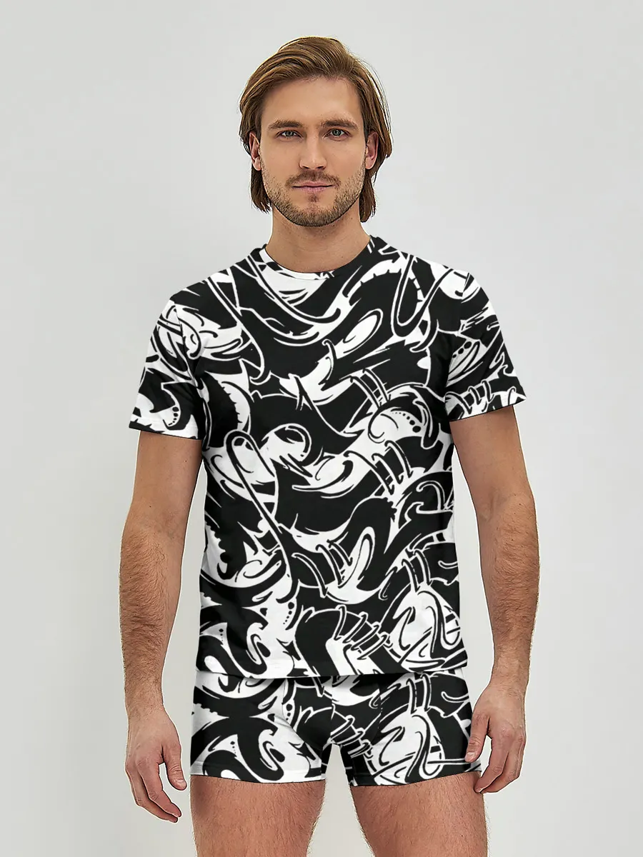 Мужские трусы с футболкой / Tattoo | BlackWhite