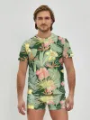 Мужские трусы с футболкой / Тропические растения и цветы