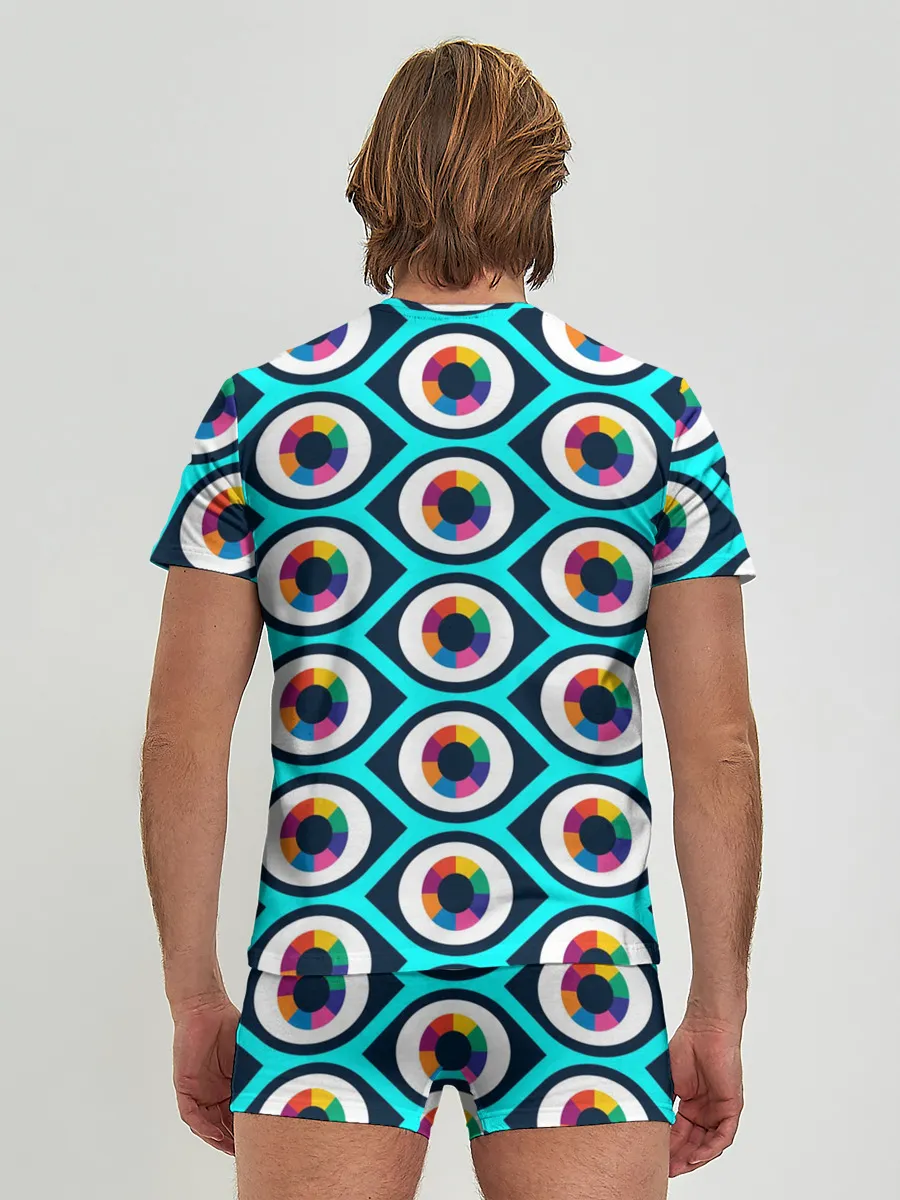 Мужские трусы с футболкой / Глаза паттерн