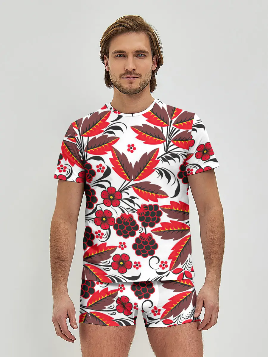 Мужские трусы с футболкой / Хохлома