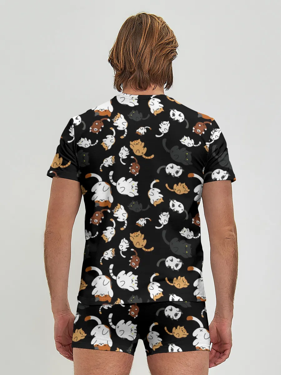 Мужские трусы с футболкой / Котята паттерн